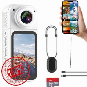 RigWig S70 Mini Action Camera 2.7K HD – Wearable Thumb Body Cam with 180° Rotating Lens