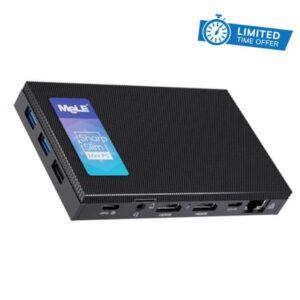 MeLE Quieter4C N150 Fanless Mini PC (up to 3.6GHz 4C/4T) 16GB LPDDR5 512GB Micro Desktop Computer with Win-11-Pro