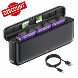 Palogreen DJI Osmo Action 5 Pro Battery Charger - 3 Channel Battery Charger for DJI Osmo Action 5 Pro/Action 4/Action 3