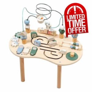 Rechory Sensory Table - Baby Standing Activity Center | Wooden Desk Play Toy for Boys Weaning Indoor Outdoor Family Friends Birthday Christmas