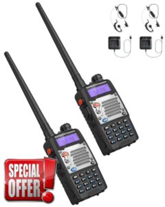 eSynic uv5r Professional 5W Walkie Talkies Rechargeable UV-5R Radio Walkie Talkies Dual Band VHF/UHF Clear Calls Long Range 2 Way Radio with LED Display 128CH Supports VOX FM Functions for In&Outdoo