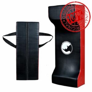 MAXSTRENGTH Double Rugby Tackle Shield – Curved Training Pad with Back Handles & Zip – Impact Resistant – Black/Red or Black/White