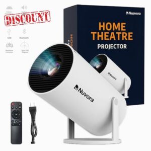 [Netflix Official & Android 11.0] Mini Projector 4k 1080P 720P FHD Supported with WiFi 6 and Bluetooth Projector for Bedroom