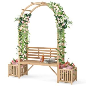 2M Wooden Arbour Trellis Pergola