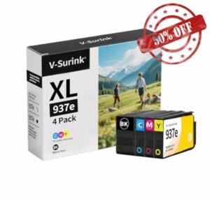 V-Surink 937e Ink Cartridges for HP 937 Ink Cartridge 937e Compatible with HP Officejet Pro 9110b 9120b 9720b 9130b 9117b 9720 9730 Printer (4-Pack