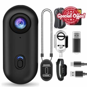 1.26 Oz 128G Tiny Action Camera with Magnetic Design and 360° Rotating Clip - 4K Underwater Camera
