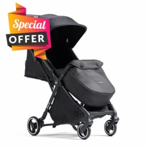 Allis Baby Flick Foldable Stroller - Automatic Folding Pushchair with Footmuff & Raincover - Lightweight Travel Friendly Buggy - PU Wheels