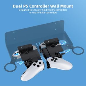 for PS5 Slim Wall Mount with Detachable Controller Holder