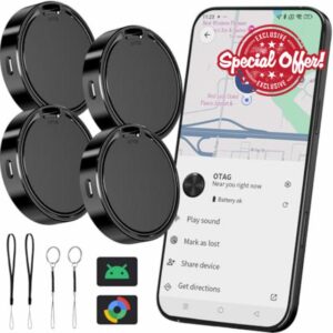 Android Tracker Tags 4 Pack Air Tag Android Work with Google Find Hub App (Android Only) Smart Tag Key Tracker and Item Locator for Wallets