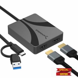 SABRENT USB Type-C/A to Dual HDMI Adapter