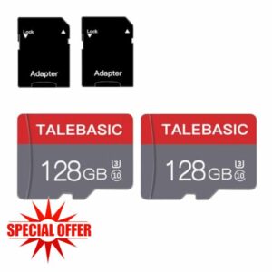 128GB Micro Card Class 10 Memory Card with sd adapter Fast speed TF Card for Tablet/Mobile Phone/Camera/Car Audio/Game Console(2 Pcs 128GB)