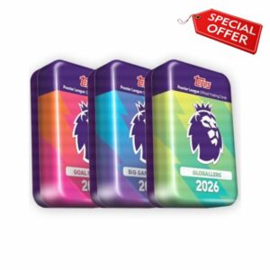 Topps Premier League 2026 - Debut Edition - Mega Tin Bundle (Online Exclusive). Get all 3 Mega Tins in the collection together in one bundle.