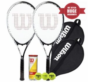 Wilson Tour Slam 50/50 Black-White Tennis Racket Twin Set 2025