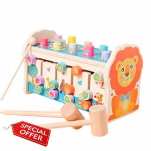 Oxxggkao Wooden Pounding Toy Parent-Child Interaction For Hand-Eye Coordination Noise Maker Wrack-A-Mole For Kids 3Year+ Toy Hammering & Toys For Woode