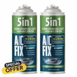 AC FIX 5-in-1 – R134a x 2 470g Refrigerant for Car Air Conditioning with Oil