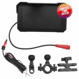 Koolenry 5 Inch Motorcycle Portable GPS Navigation Screen Wireless Carplay Android Auto IP68 Waterproof Display Bluetooth
