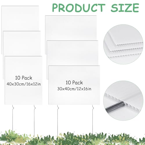 40 x 30cm Plastic Yard Lawn Sign Double Sided Corrugated Plastic Garage Sale Signs for Outside Rent