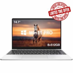 Kayoote Celeron N4000 14.1 inch Win 11 Pro Laptop for Students and Business 8+512GB with HD Display