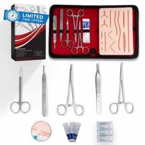 Complete Suture Practice Kit – Silicone Training Pad with Instruments and Carry Case