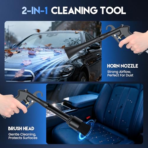 High Pressure Blower Gun Car Detailing Tool Kit Interior Cleaner for Car Quickly Blasts Dirt and Dus