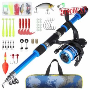 Axrye Kids Fishing Pole with Spinning Reels and Fishing Accessories