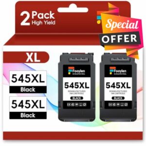 Fooylen 545XL Ink Cartridges Black Replacement for Canon 545 Black Ink Cartridges PG545XL PG-545XL PG545 PG-545 XL for Canon Pixma TS3300 TR4500 TS3450 MG2550s TS3150 TR4550 TR4551 TS31