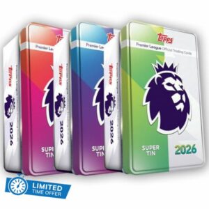 Topps Premier League 2026 - Debut Edition - Super Tin Bundle (Online Exclusive). Get all 3 Super Tins in the collection together in one bundle.