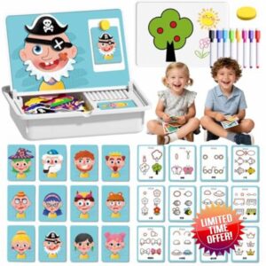 Magnetic Puzzles Face Dress Up Travel Game Double Side Preschool Educational Learning Toy for Kids