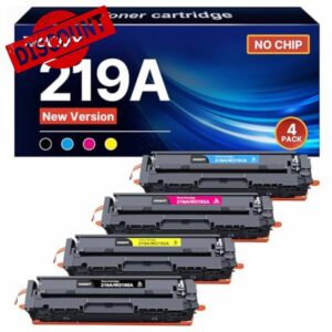 NOGIVY 219A Toner Cartridges Replacement for HP 219X 219A Toner Compatible with HP Color Laserjet Pro MFP 3302FDWG 3302SDWG 3302FDNG 3202DW 3302FDW 3302SDW 3302FDN (Black Cyan Yellow Magenta