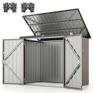 Outdoor Trash Can Storage Shed with Top Flip Cover