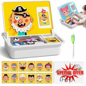 Magnetic Puzzles Face Dress up Travel Game Double Side Preschool Educational Learning Toy