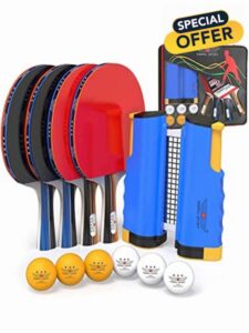 Professional Table Tennis Set | 4 Paddles