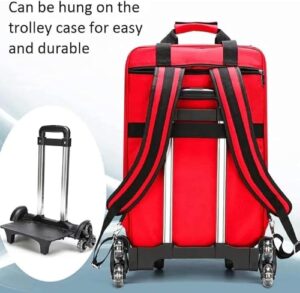 Portable First Aid Kit Bag with Wheels
