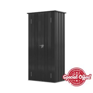 Warmiehomy Metal Garden Shed with 2 Adjustable Shelves