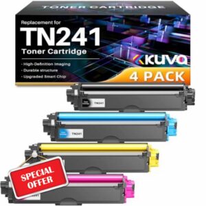Kuva TN241 TN245 Toner Cartridge for Brother TN241 TN245 Compatible with 9015CDW 9020CDW 9022CDW 3140CW 3142CW 3150CDN 3150CDW 3170CDW 9130CDN 9140CDN 9330CDW (Black Cyan Magenta Yellow