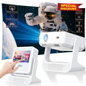 XBJ Touch Screen Portable Projector [Auto Focus/800 ANSI/Native 1080P/Support 4K] A2PRO Smart Movie Projector with Touchpad