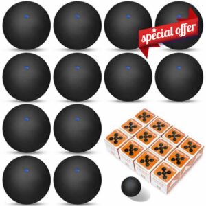 PQHIQ 12 Pcs Squash Balls Single Blue Dot Rubber Squash Ball High Reliability Practical to Use Excellent Performance for Beginners Training Practice Competitio