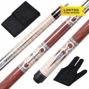 Teekerwang 1/2 Pool Cue Stick - 58 inch Maple Billiard Pool Stick