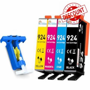 Clywenss 924 Ink Cartridges Compatible with HP 924 for OfficeJet Pro 8122e 8120e 8120 8132e 8124e 8125e 8130e 8134e 8135e 8138e 8139e 8122 8123 8125 8128 8130 8132 8133 8134 8135 (No Chip