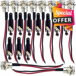 Lsgoodcare 20Pcs 5.5 x 2.5 MM 10A DC Power Jack Socket Dc099 30V Threaded Female Mount Connector Adapter with 3.94 Ich 18AWG Cable & DC Barrel Jack Plug Male