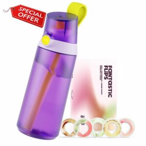AIR UP® water bottle Click Squid Purple original starter set with pods in 5 flavors | 600ml drinking bottle with sugar-free flavoring | dishwasher-safe