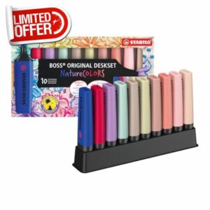 STABILO BOSS ORIGINAL NatureCOLORS Wildflowers Edition - Highlighter - Deskset of 10 - Assorted Colours
