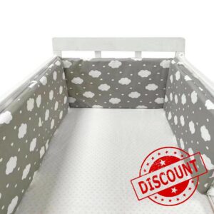 PTKG Cot Side Cushions Cot Rail Cover Breathable Crib Cot Liner Breathable Cot Liner Cot Liner Headboard Padded Side Protectors Protect Rail Cover Baby Bed Baby