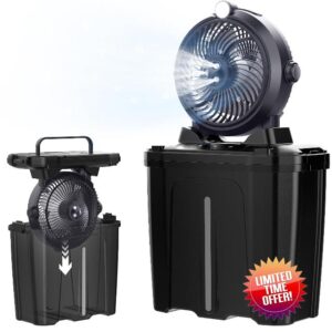 ROWXubau Portable Misting Fan with 11L Large Bucket for Outdoor Patios