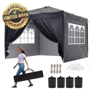 Aoxun 3m x 3m Pop Up Gazebo with Sides