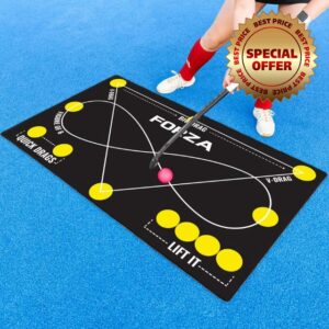 FORZA Individual Hockey Control Mat | 150 × 90 cm PVC Stick-handling & Drills Mat with Non-Slip Rubber Base | High-Visibility Drill Zones for Solo Training