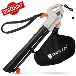 ORIENTOOLS Leaf Blower and Vacuum-3000w Garden Corded Leaves Collector Cleaner 10m Cable Outdoor Leaf Sucker Vacuum with 45L Collection Bag Electric Small Lightweight Air Blower Patios Gutter Driveway