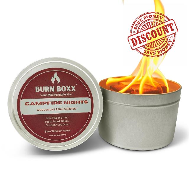 Burn Boxx Mini Fire Kit – Portable Campfire Starter in a Tin (3 Scents: Campfire Nights