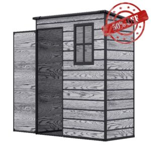 XEMQENER Plastic Garden Storage Shed with Floor