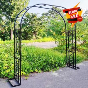 Garden Arch Metal Arbour Rose Trellis Arch Frame 140cm 180cm 220cm 260cm 300cm 340cm Large Strong Tubular Archway For Climbing Plants Backyard